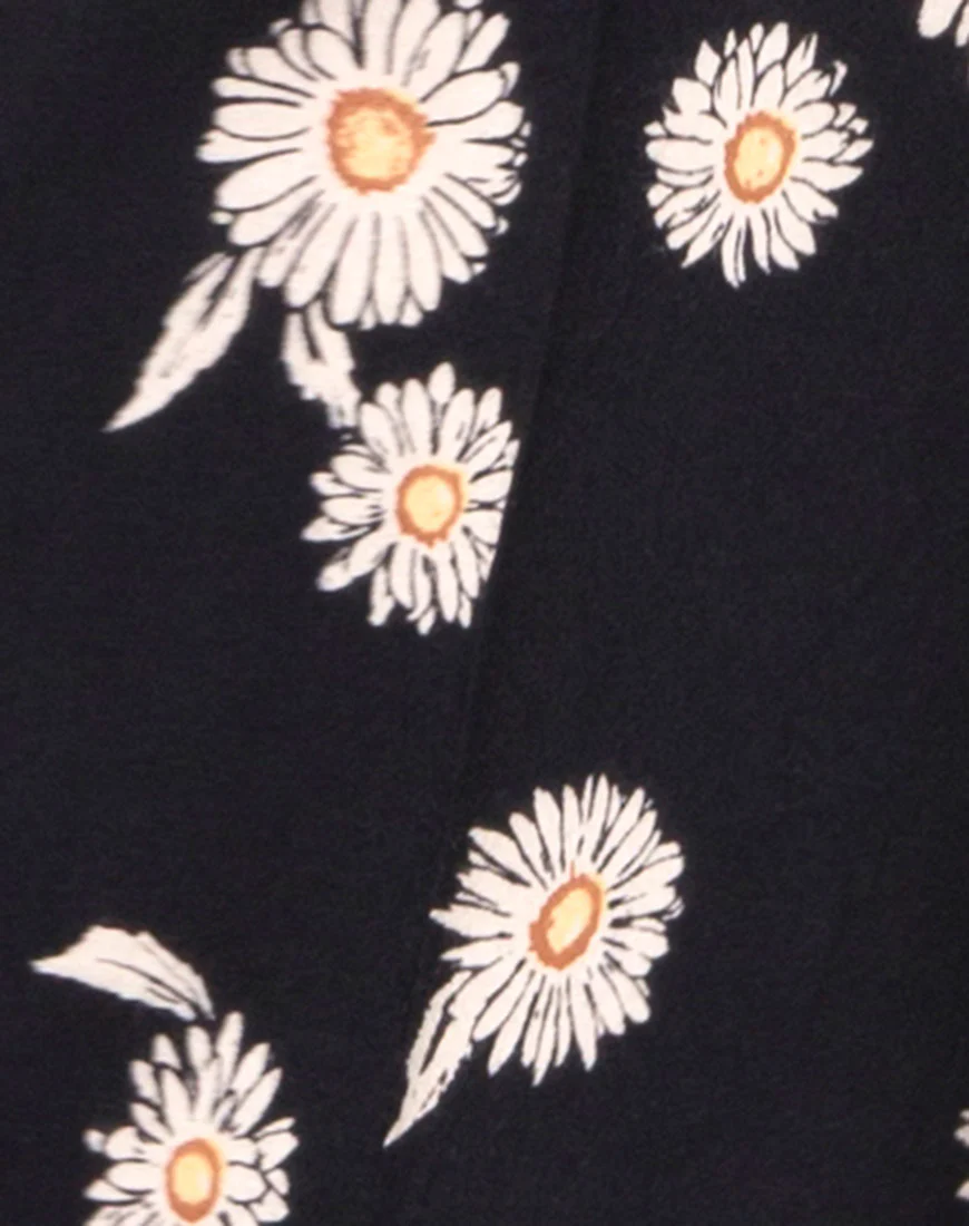 Laya Wrap Top in Grunge Daisy Floral - Image 5