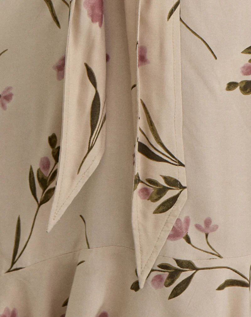 Lazlo Mini Dress in Bloom Leafy Taupe - Image 7