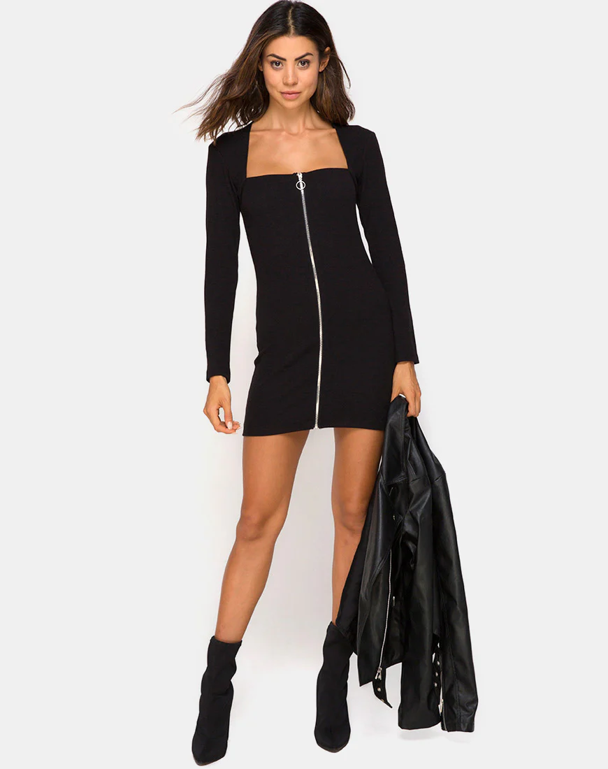 Leah Mini Dress in Black - Image 3