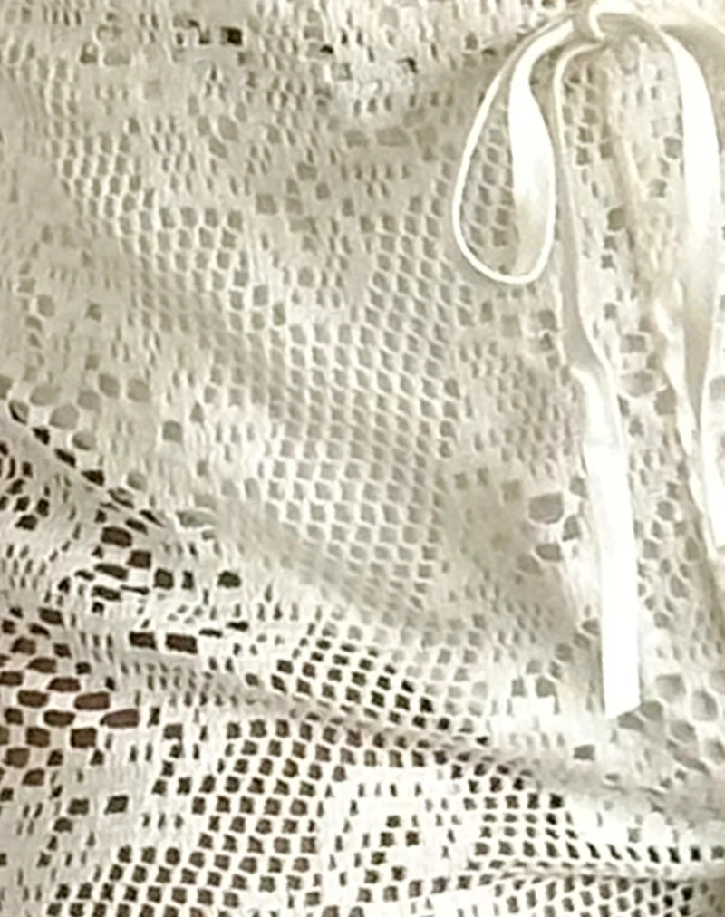 Leda Micro Shorts in Ivory Crochet - Image 6
