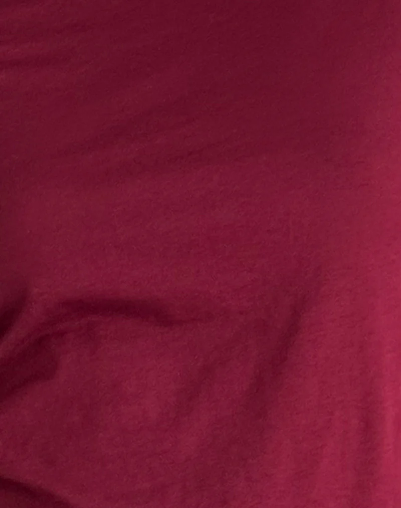 Ledez Asymmetric Slouchy Top in Burgundy Tissue - Image 6
