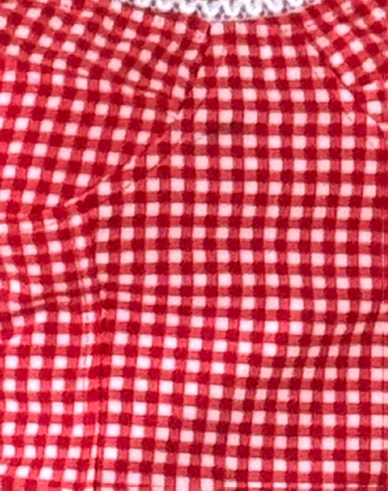 Leif Cami Top in Red Gingham - Image 7