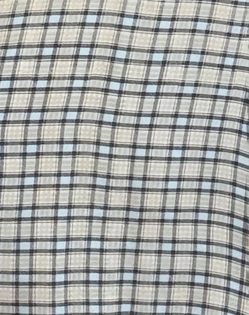 Lenata Halterneck Midi Dress in Pastel Blue Tartan - Image 5