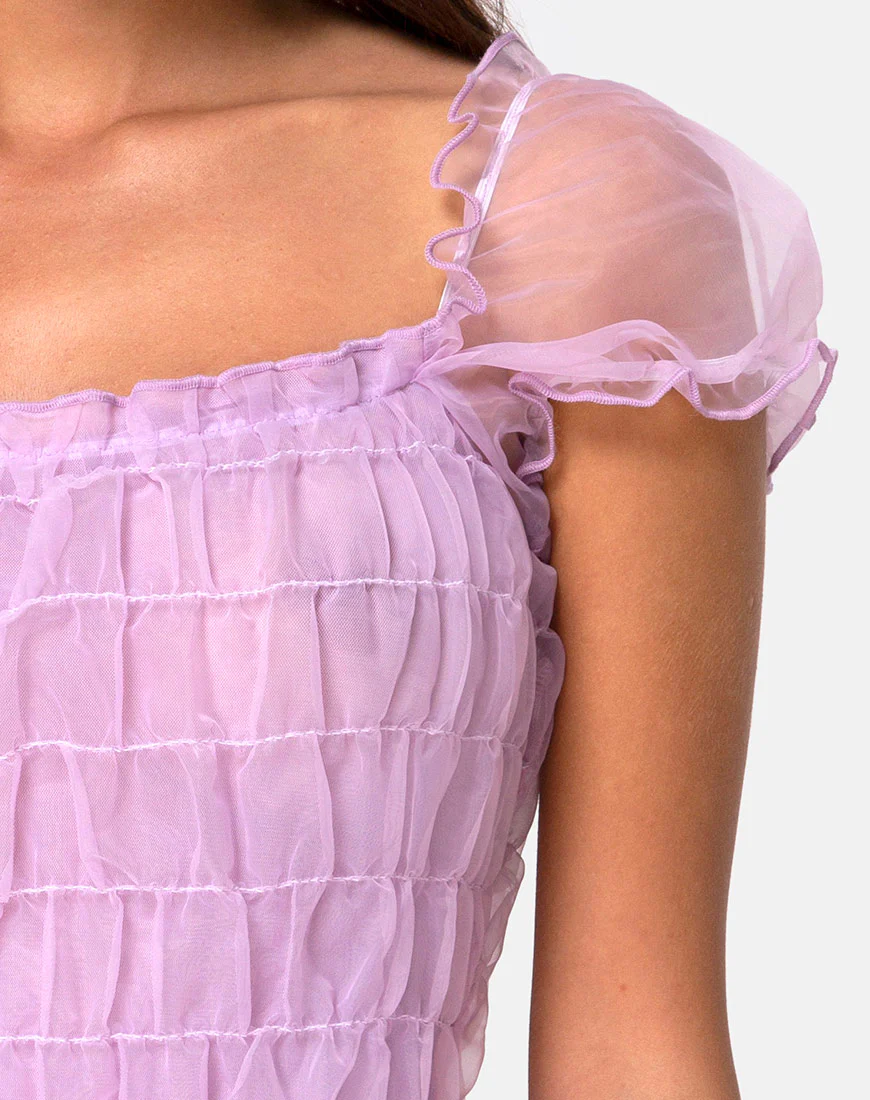 Lenira Mini Dress in Lilac - Image 5