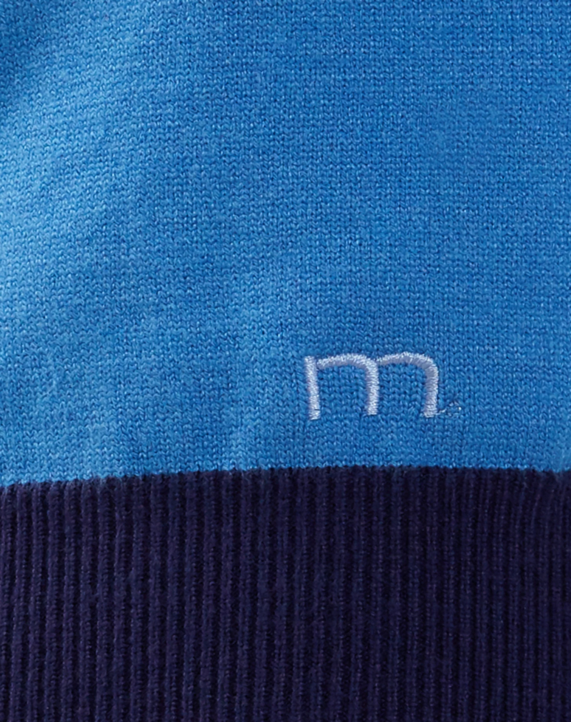 Lennon Zip Up Jacket in Blue with White Stripe - Image 6