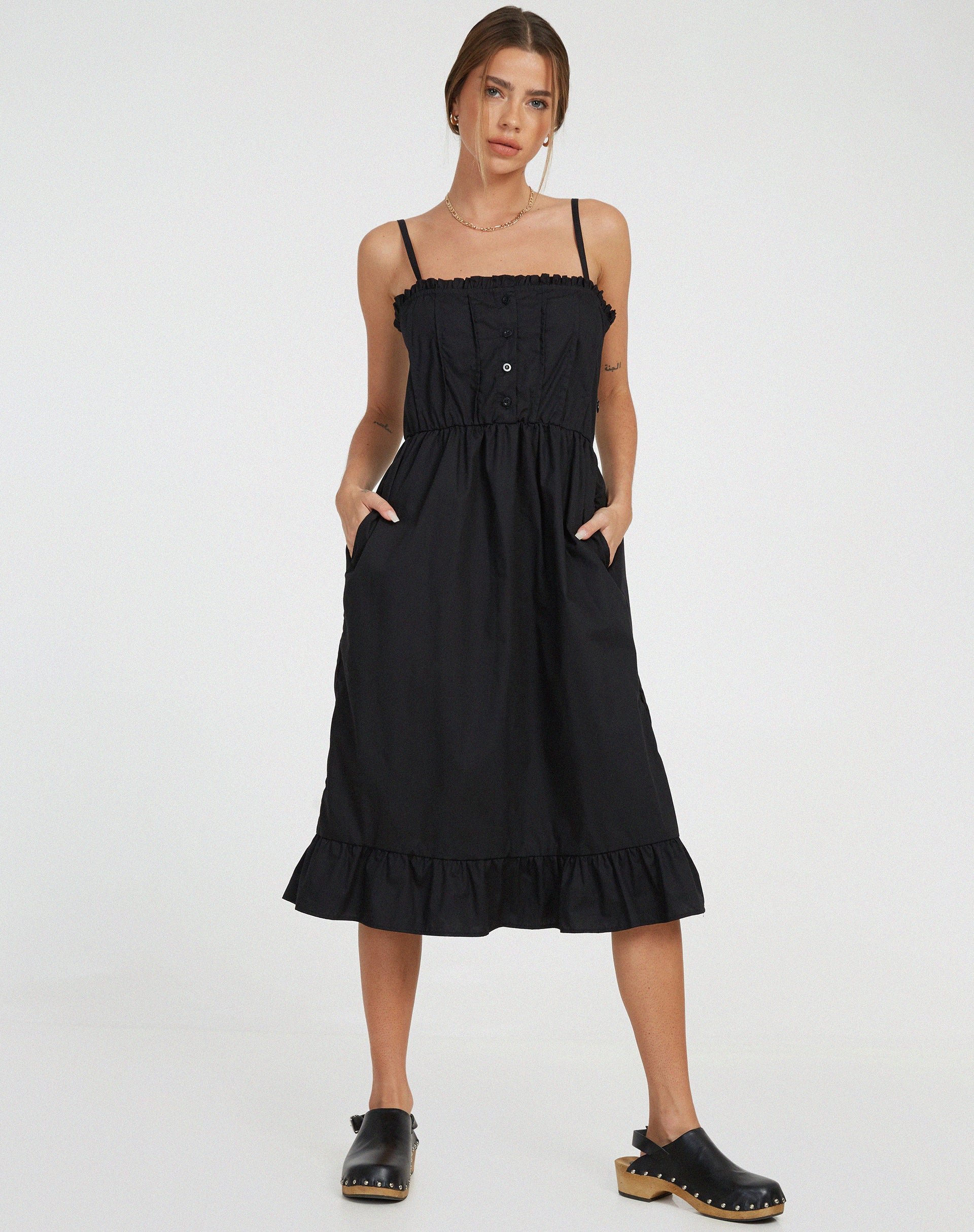 Lennox Midi Dress in Black - Image 3