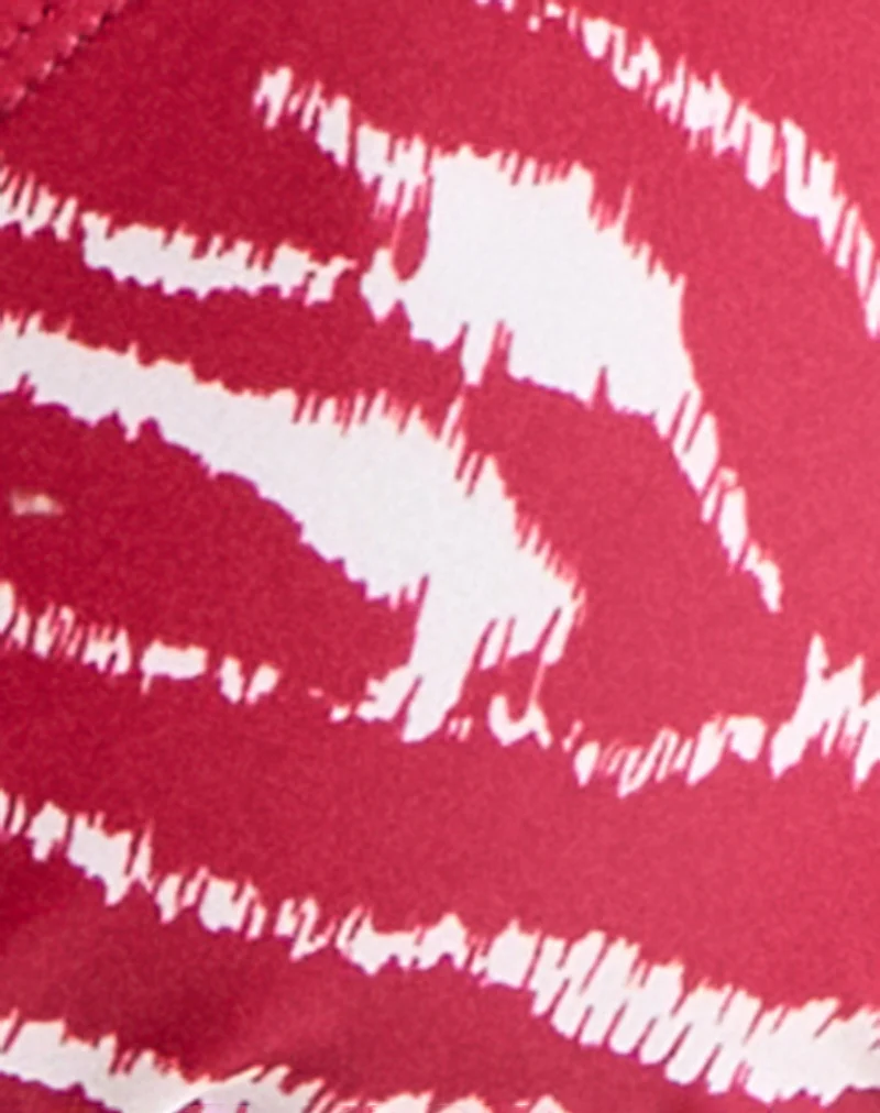 Lentra Bikini Bottom in Zebra Red with Beads - Image 6