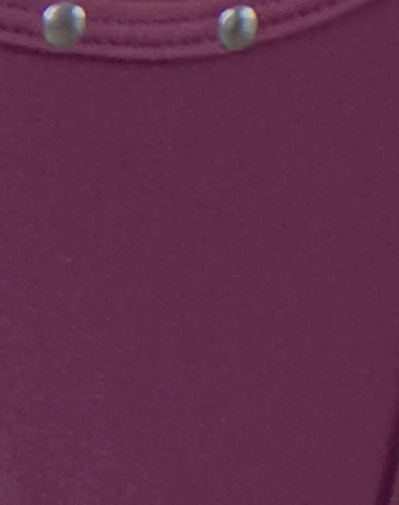 Lentra Bikini Bottom in Burgundy with Studs - Image 7