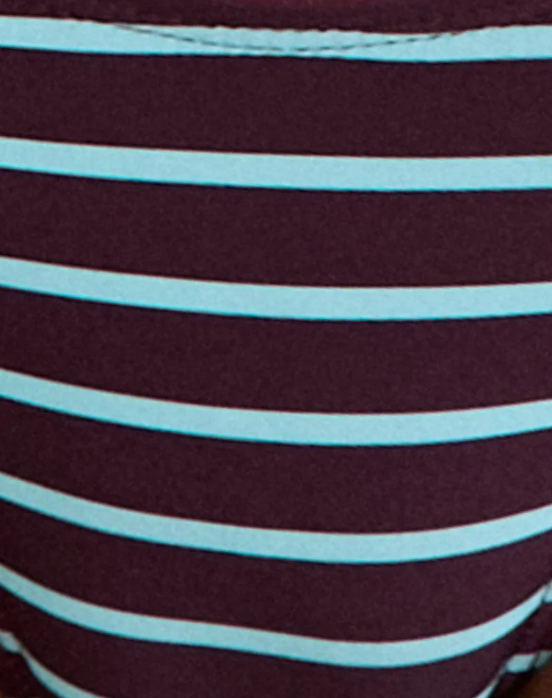 Lentra Bikini Bottom in Purple and Blue Radiant Stripe with O Ring - Image 7