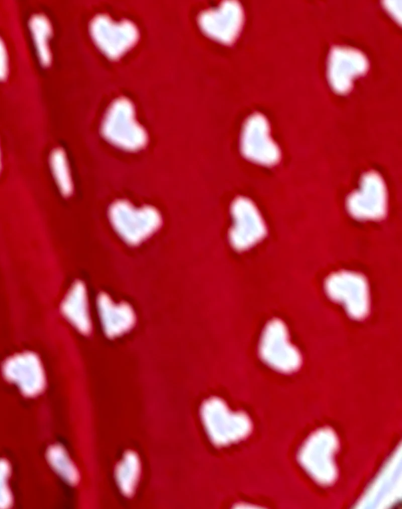 Lentra Contrast Bottom In Red And White Heart - Image 6