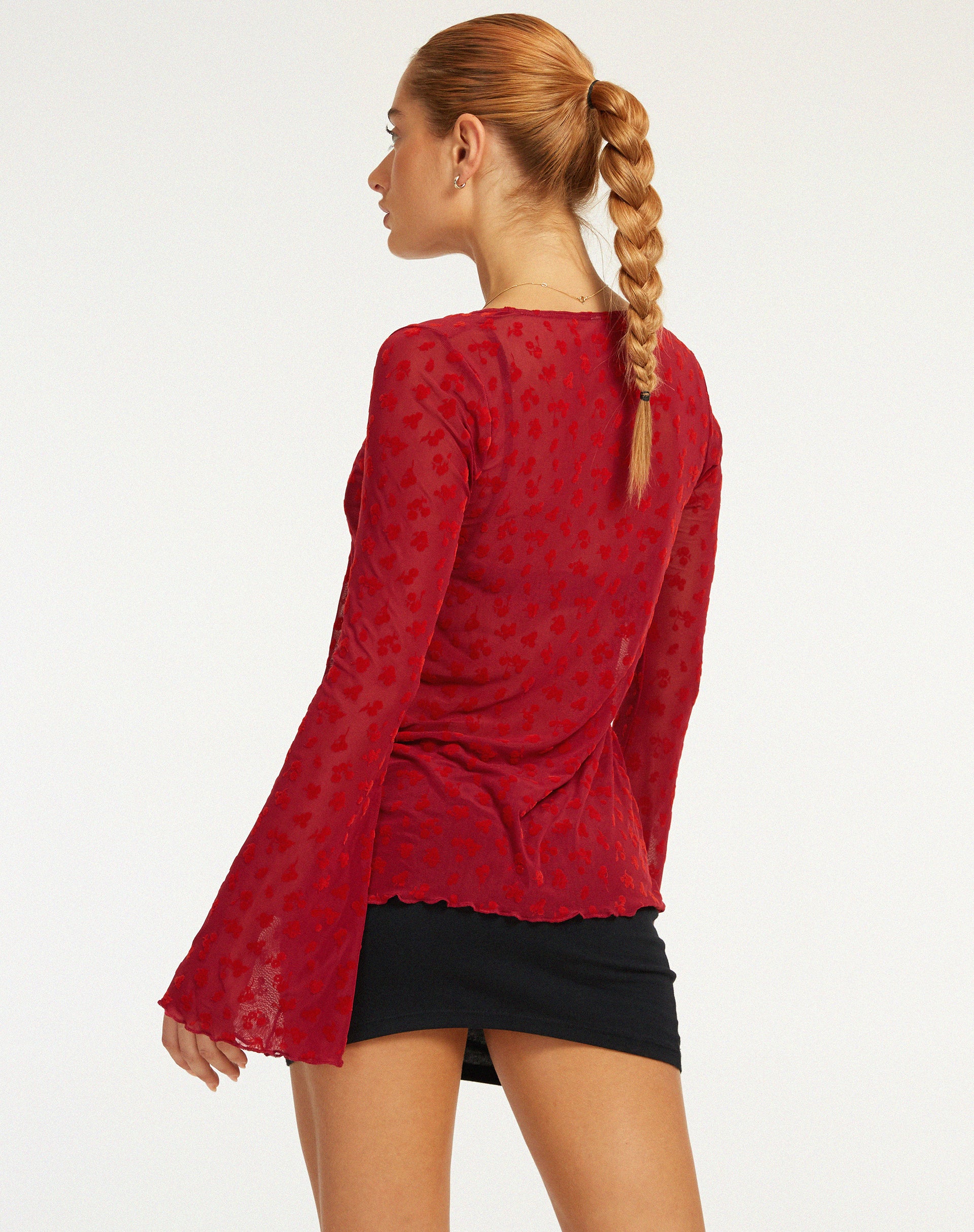 Leony Cardi in Red Flock Mesh - Image 2