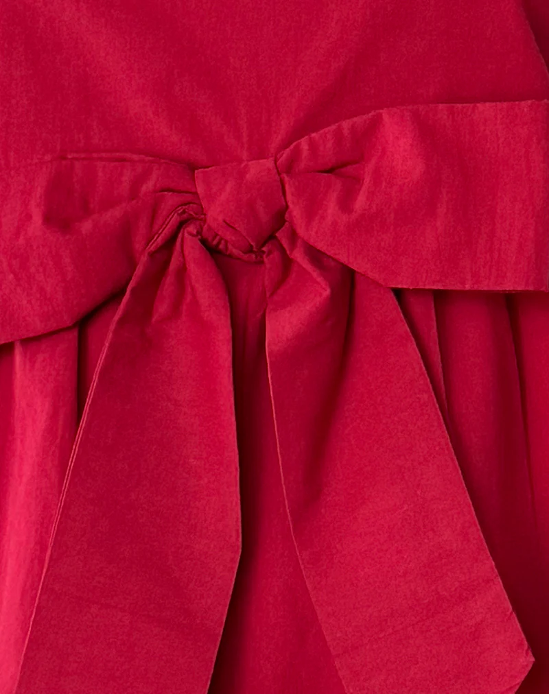 Leshiana Mini Dress in Poplin Adrenaline Red - Image 6