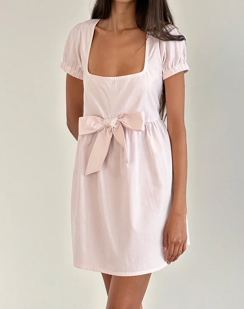 Leshiana Mini Dress in Poplin Light Pink