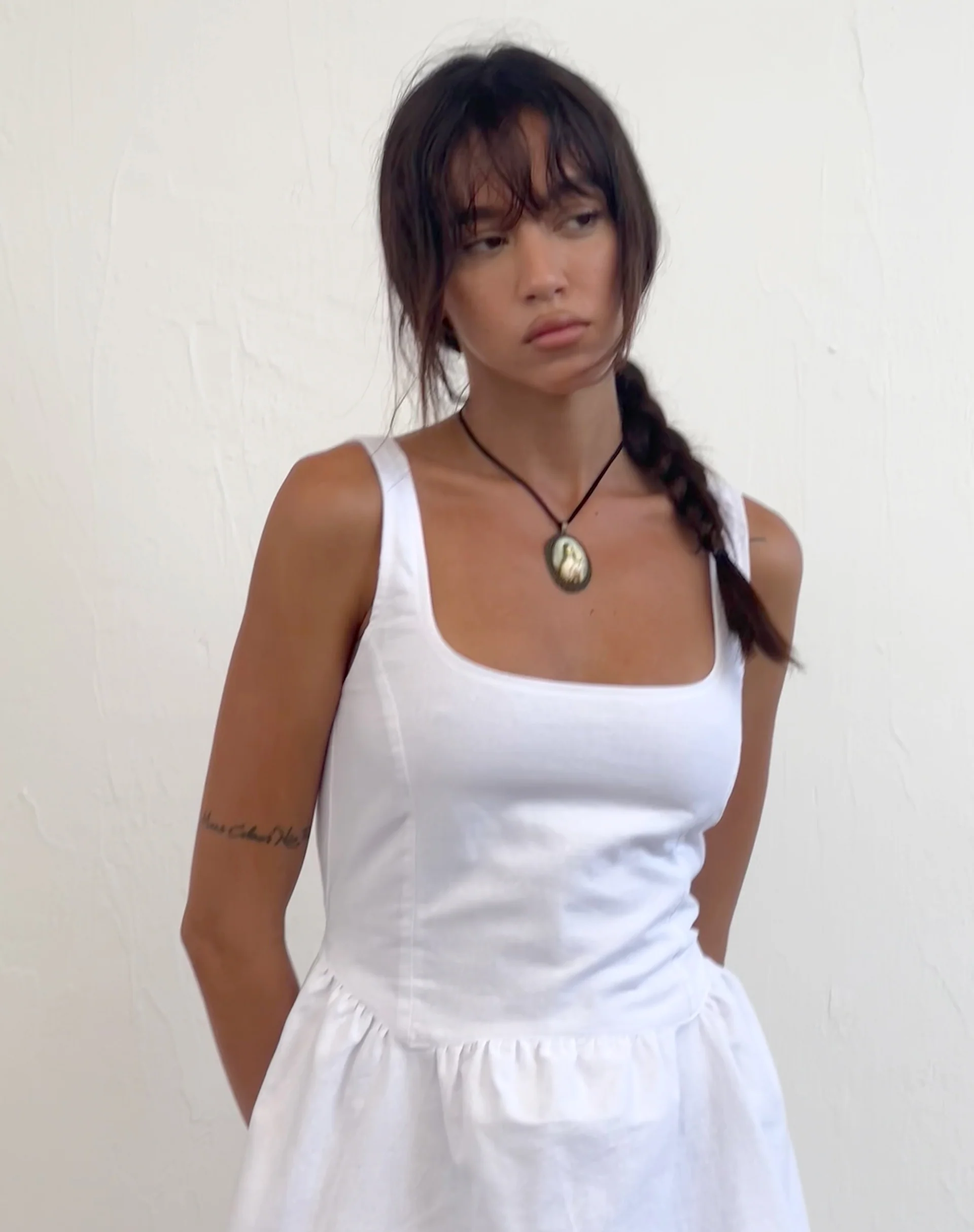 Leshiel Mini Dress in White - Image 2