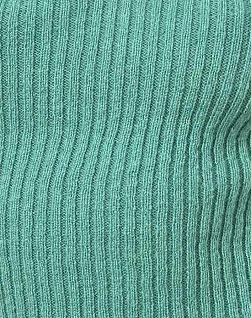 Lesly Bardot Top with O Ring in Turquoise - Image 5