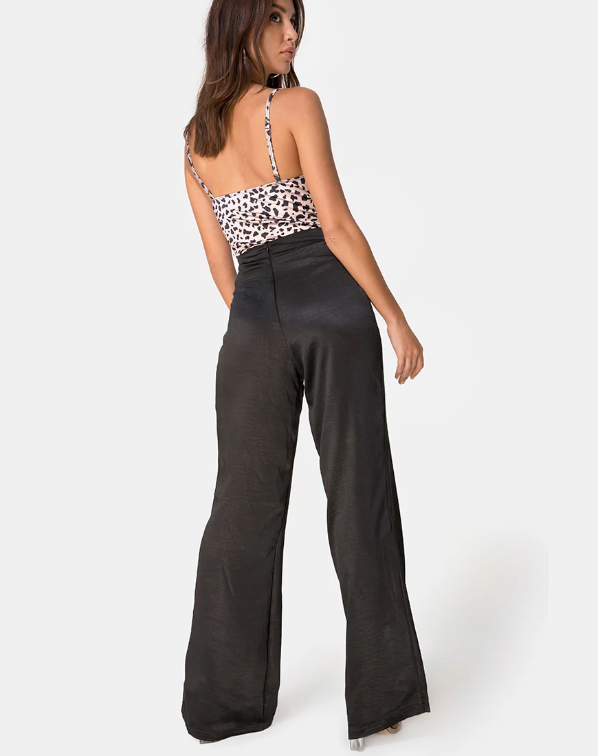 Letta Bodice in Animal Satin with Lilac Lace - Image 4