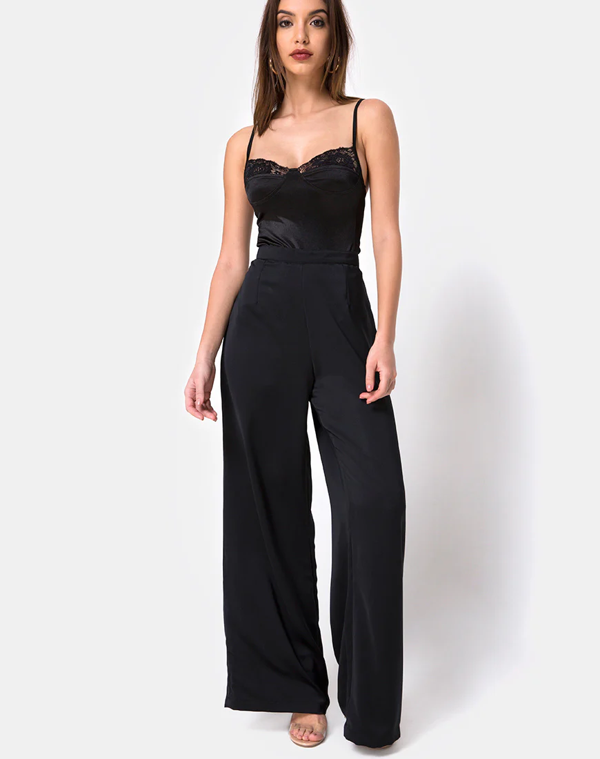 Letta Bodice in Black with Lace Trim - Image 5