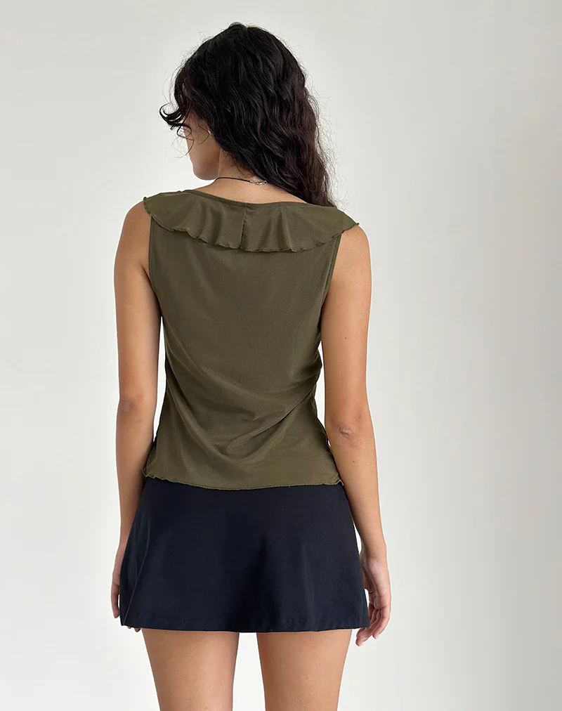 Leviosa Butterfly Top In Mesh Moss Green - Image 4