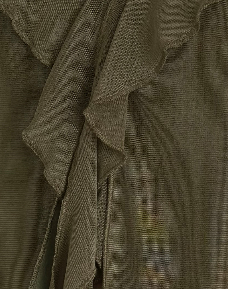 Leviosa Butterfly Top In Mesh Moss Green - Image 5
