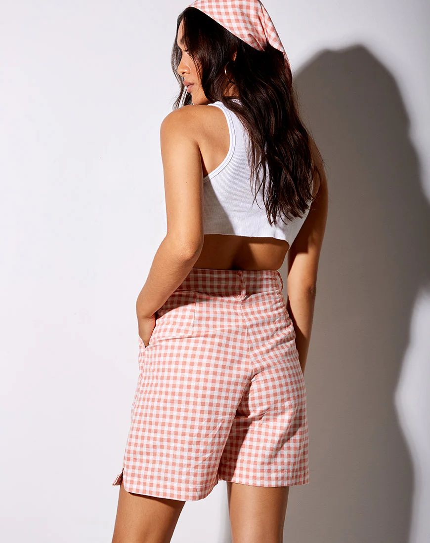 Lexta Short in Pink Check - Image 4