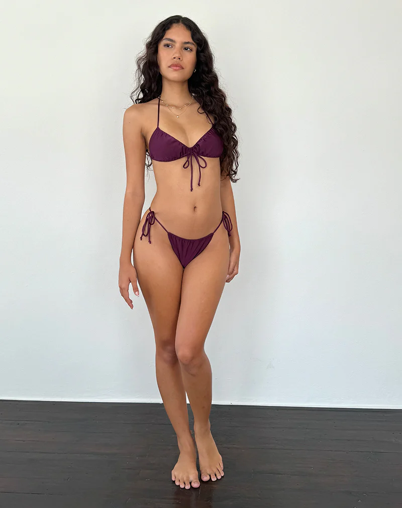 Leyna Bikini Bottom in Plum Shimmer - Image 4