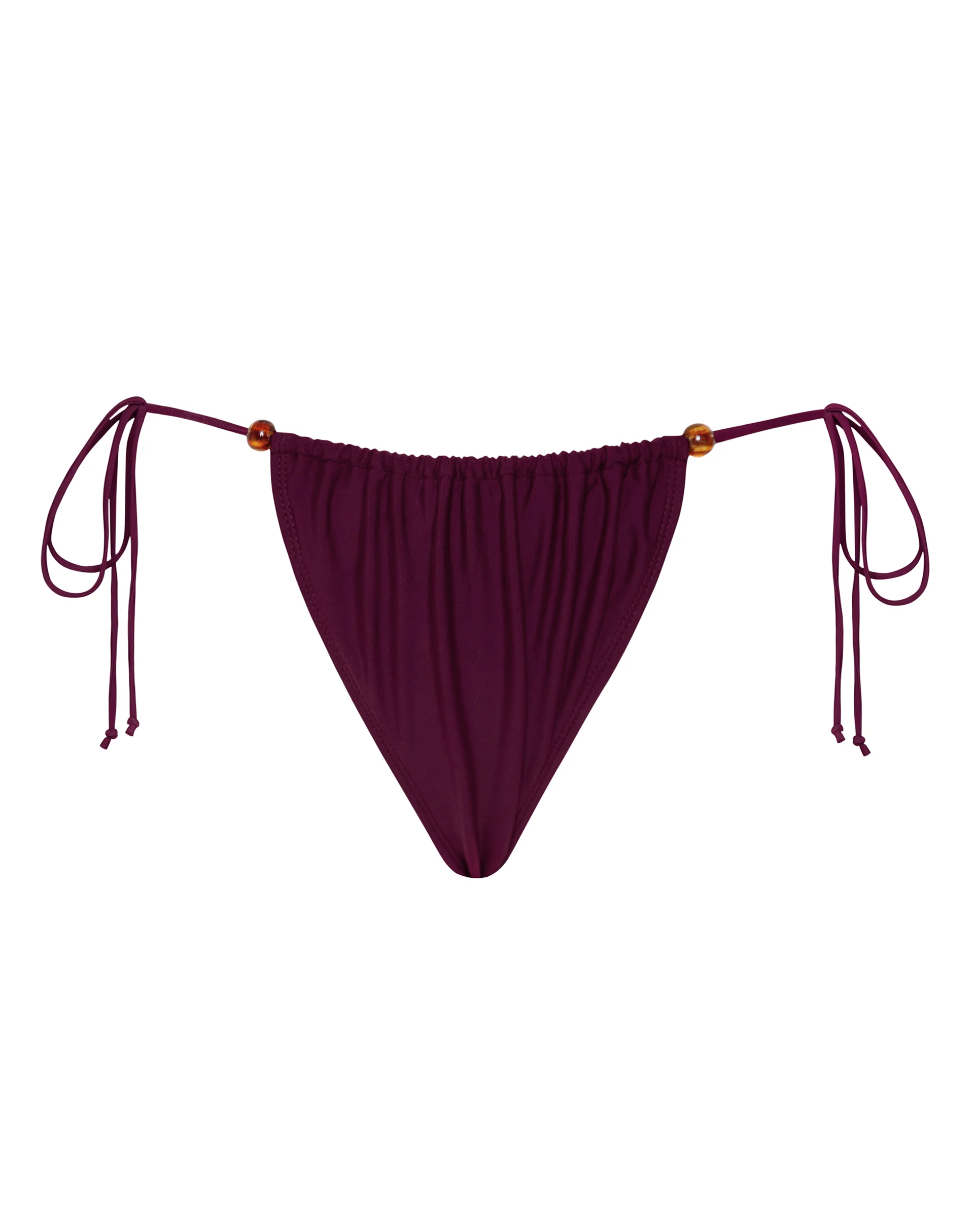 Leyna Beaded Bikini Bottom in Burgundy - Image 6