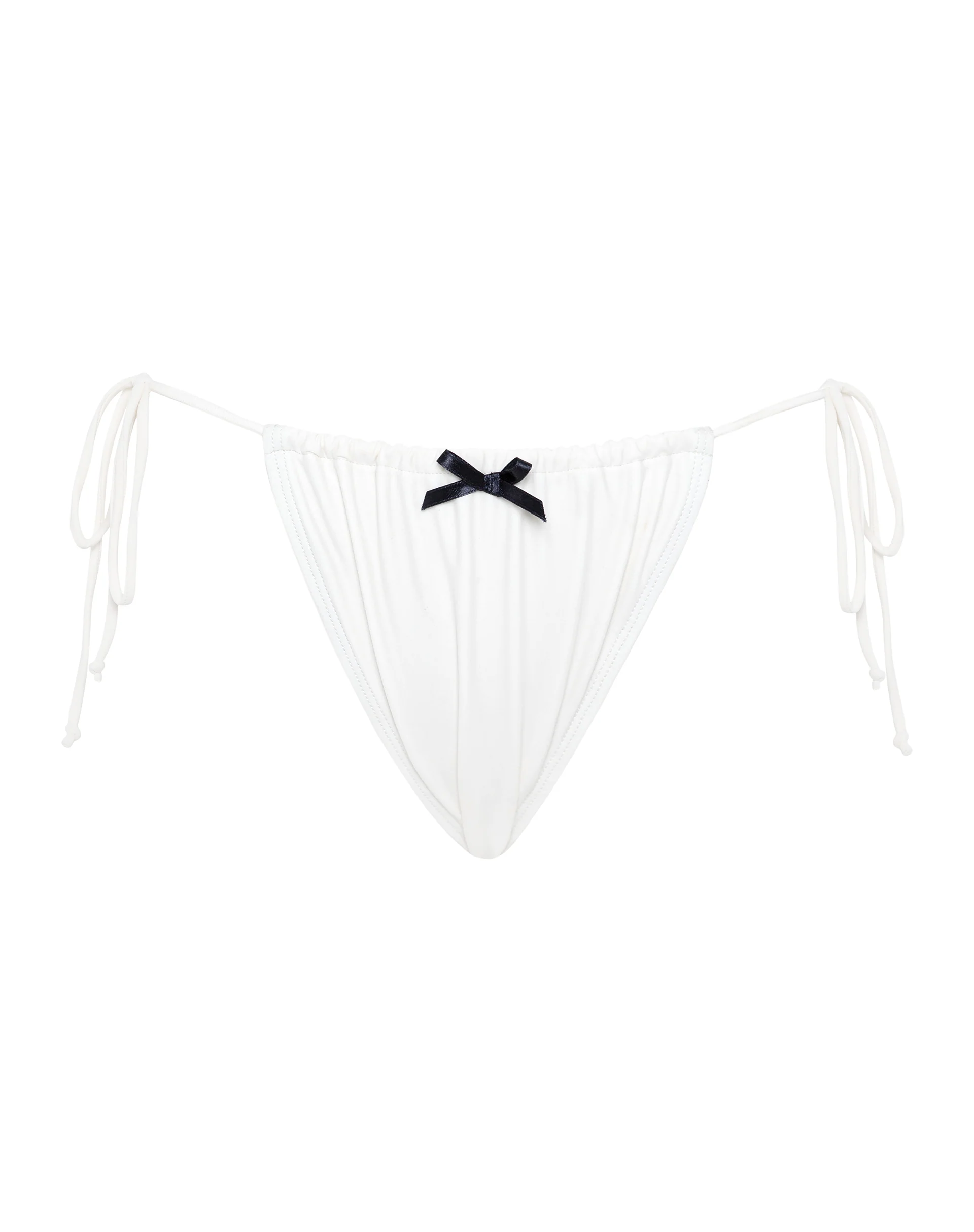 Leyna Bikini Bottom in Ivory with Black Bow - Image 7