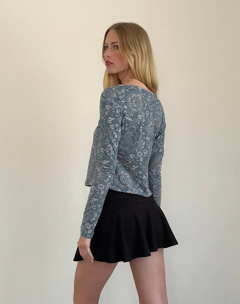 Libby Cardi in Blue Ornate Print Lycra - Image 2