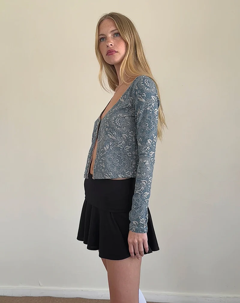 Libby Cardi in Blue Ornate Print Lycra - Image 4