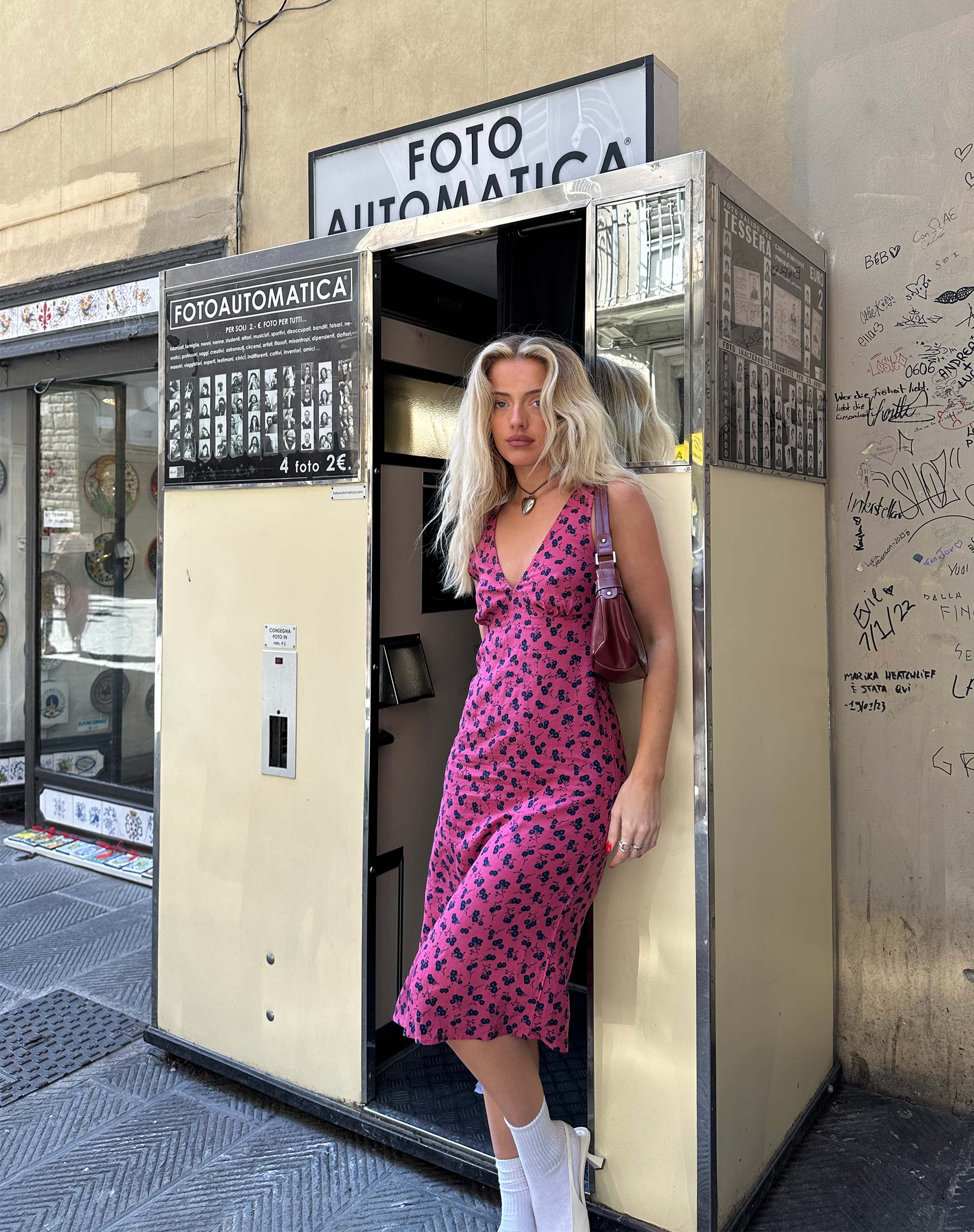 Lieva Midi Dress in Raspberry Floral - Image 2