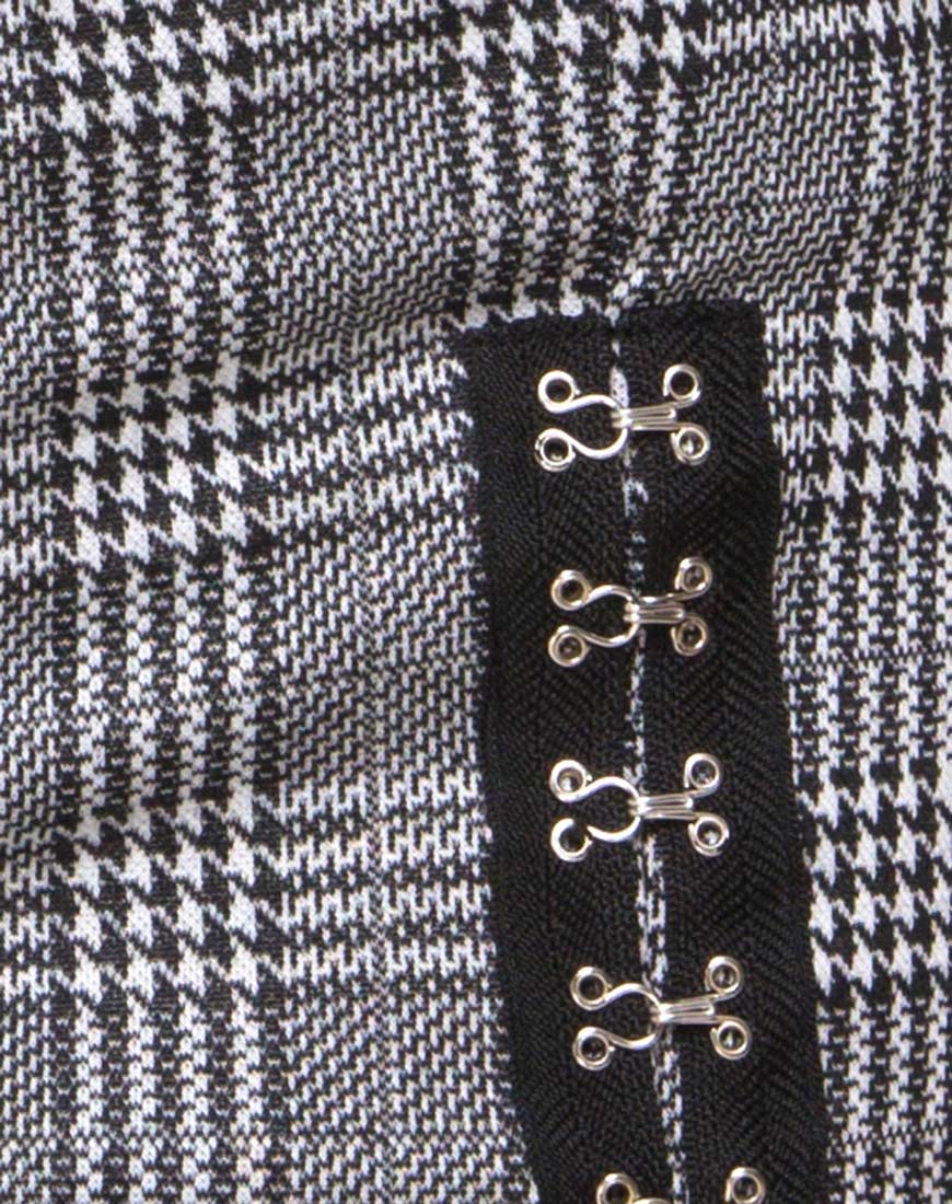 Liga Mini Skirt in Charles Check with Hook and Eye - Image 5