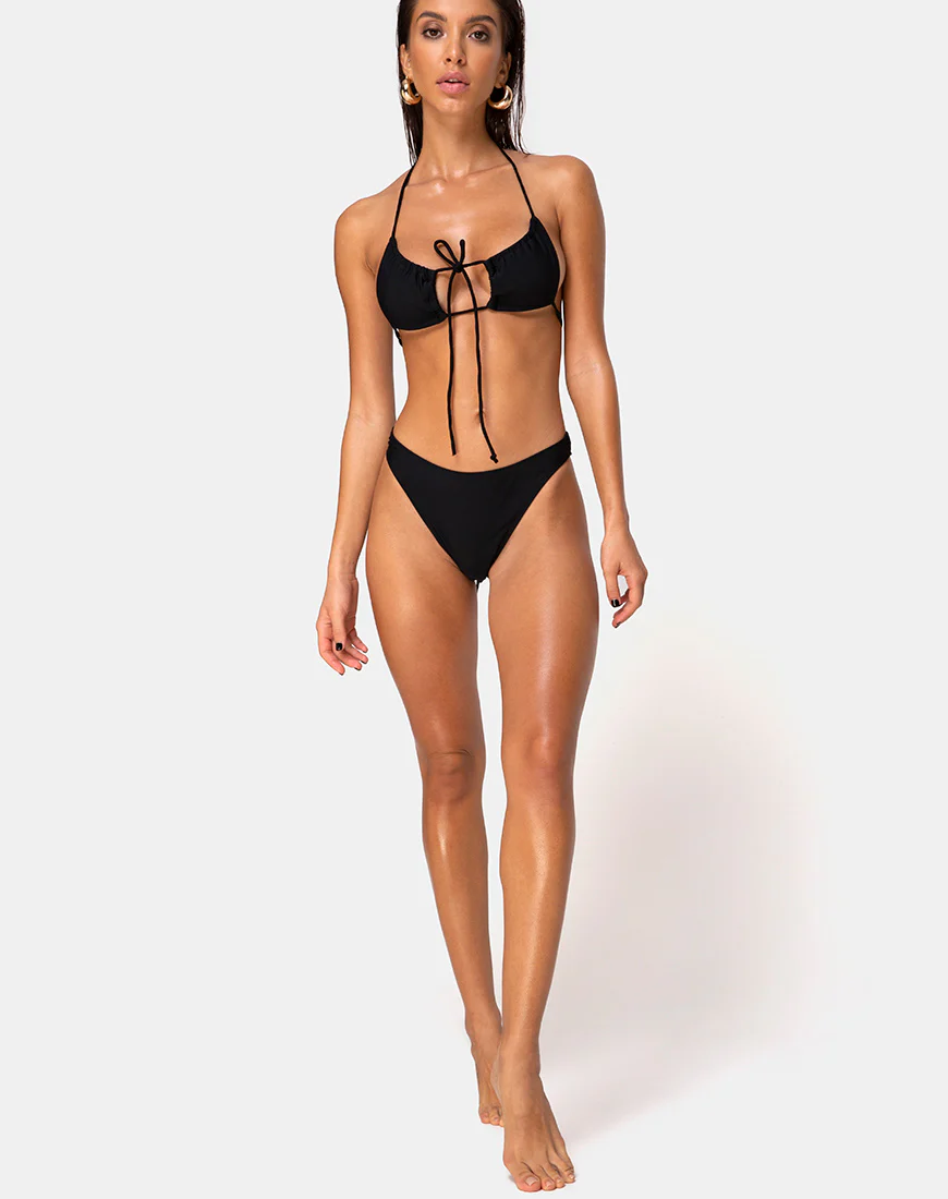 Lillen Bikini Top in Matte Black - Image 4