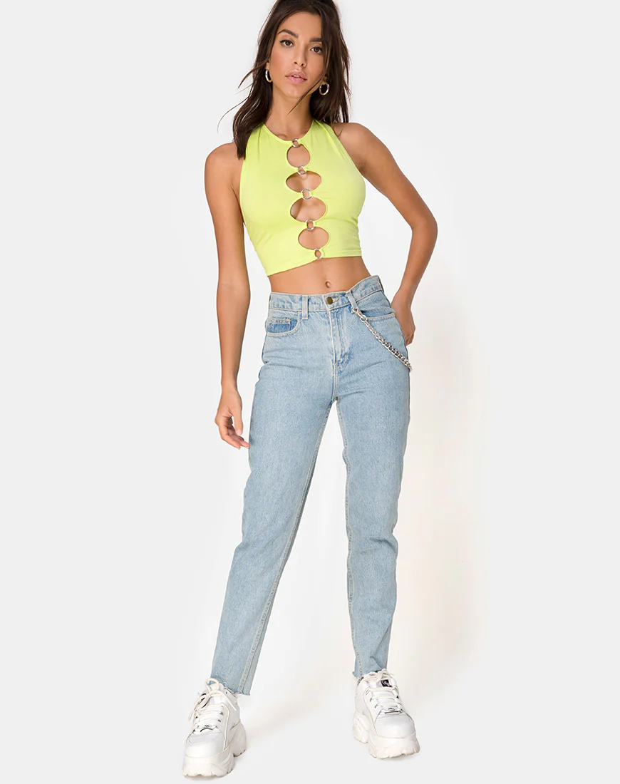Lini Crop Top in Lime - Image 3