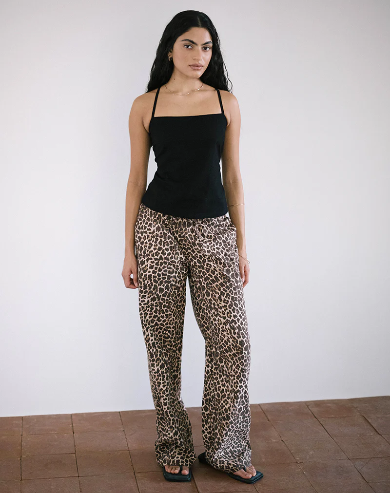 Lintang Tie Back Top in Linen Black - Image 2