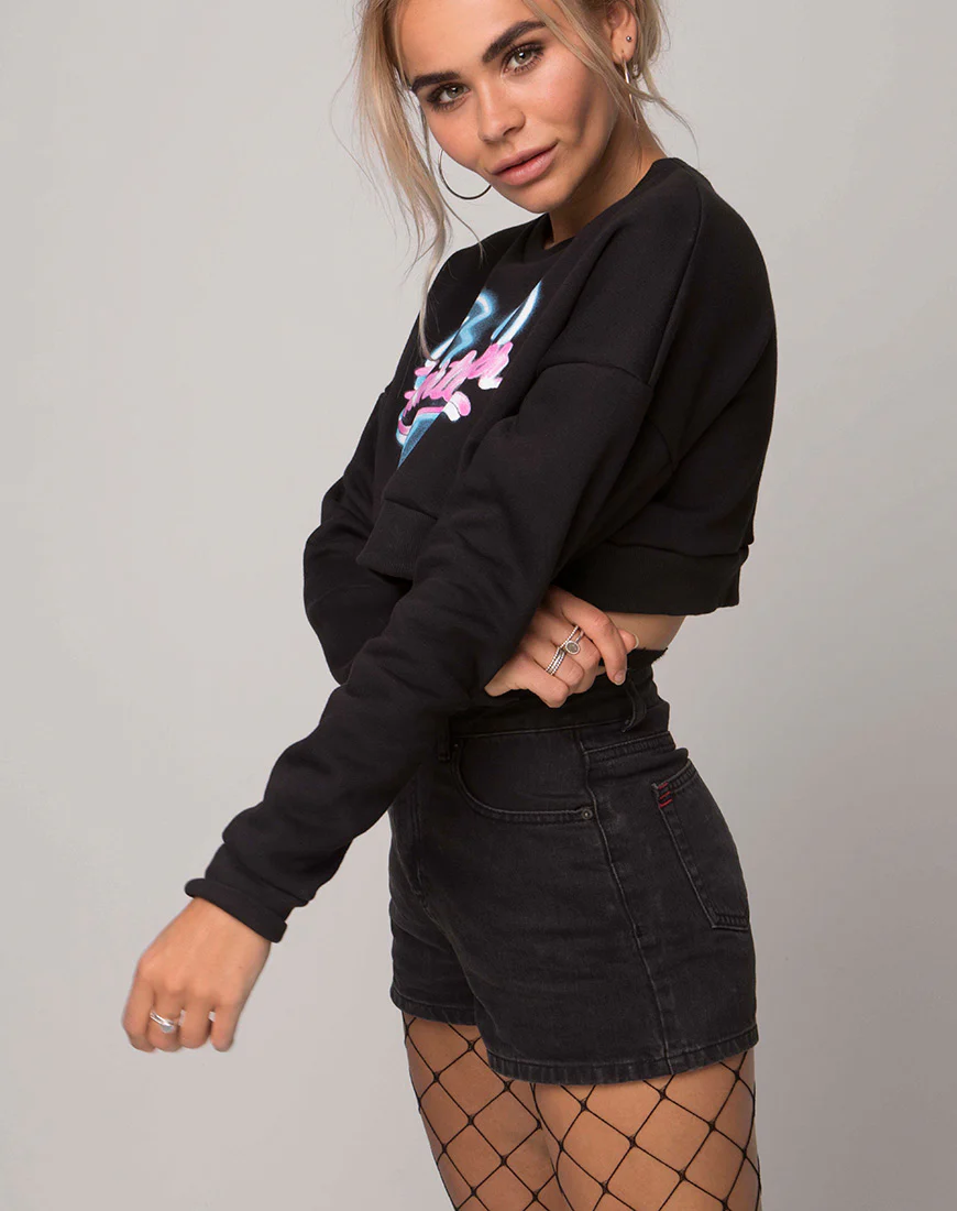 Liona Sweatshirt in Black Heart Breaker - Image 2
