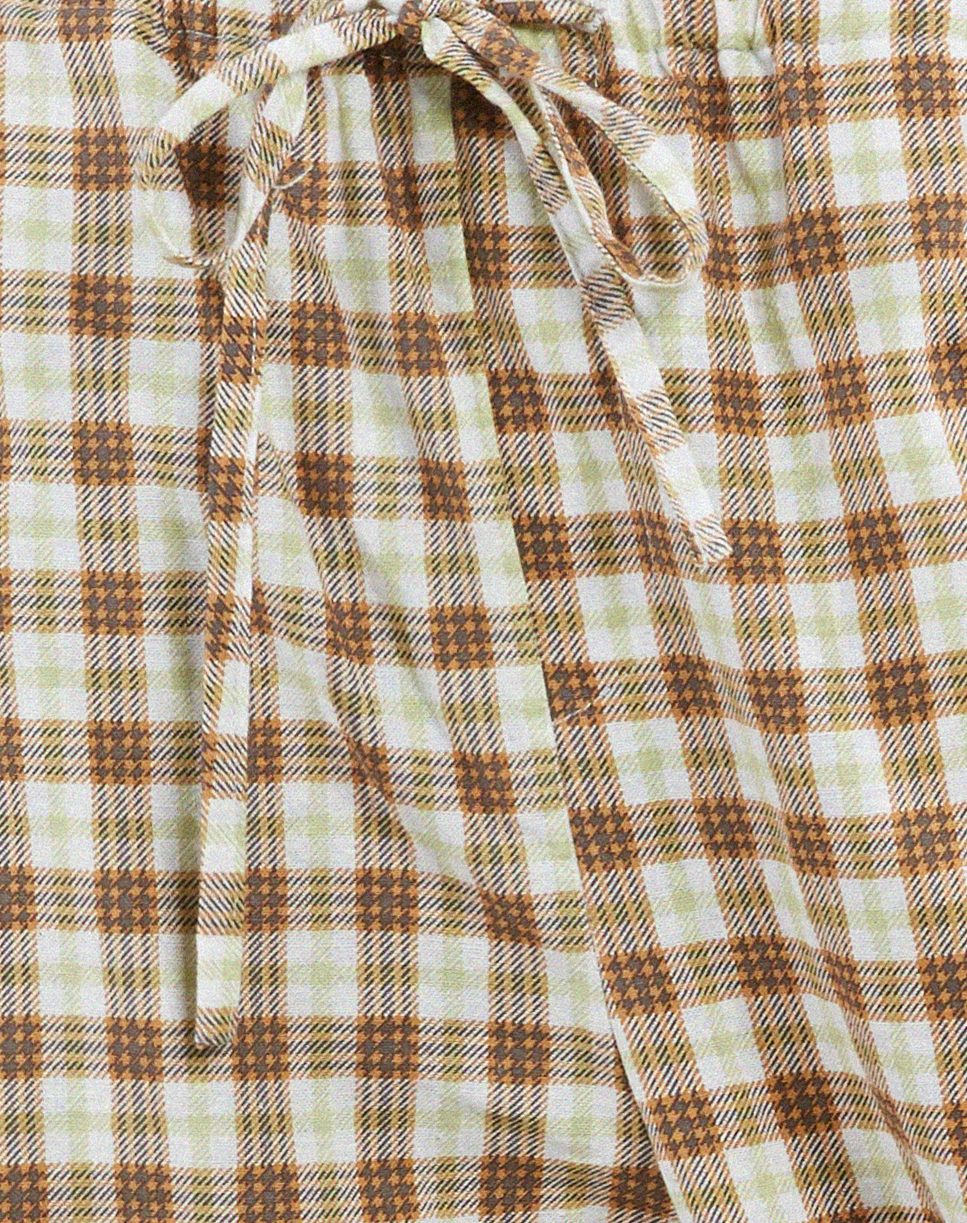 Lirura Wide Leg Trouser in Yellow and Brown Check - Image 6