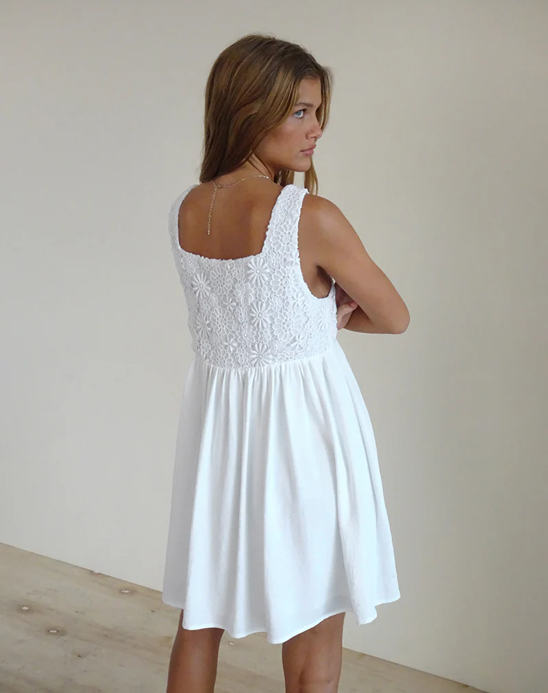 Liselotte Mini Dress in Ivory - Image 6