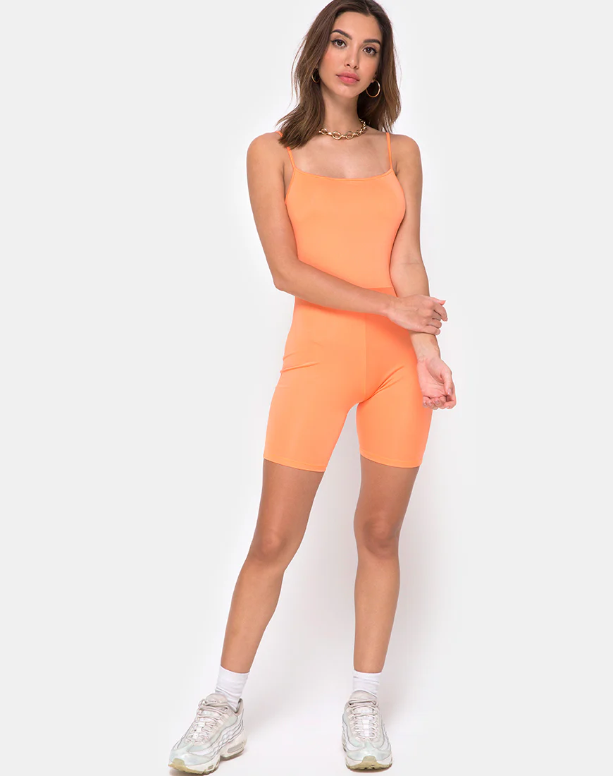 Lita Unitard in Fluro Orange - Image 3