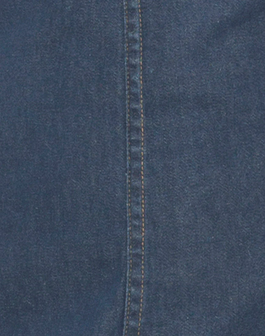 Litton Pinafore Dress in Denim Indigo - Image 5