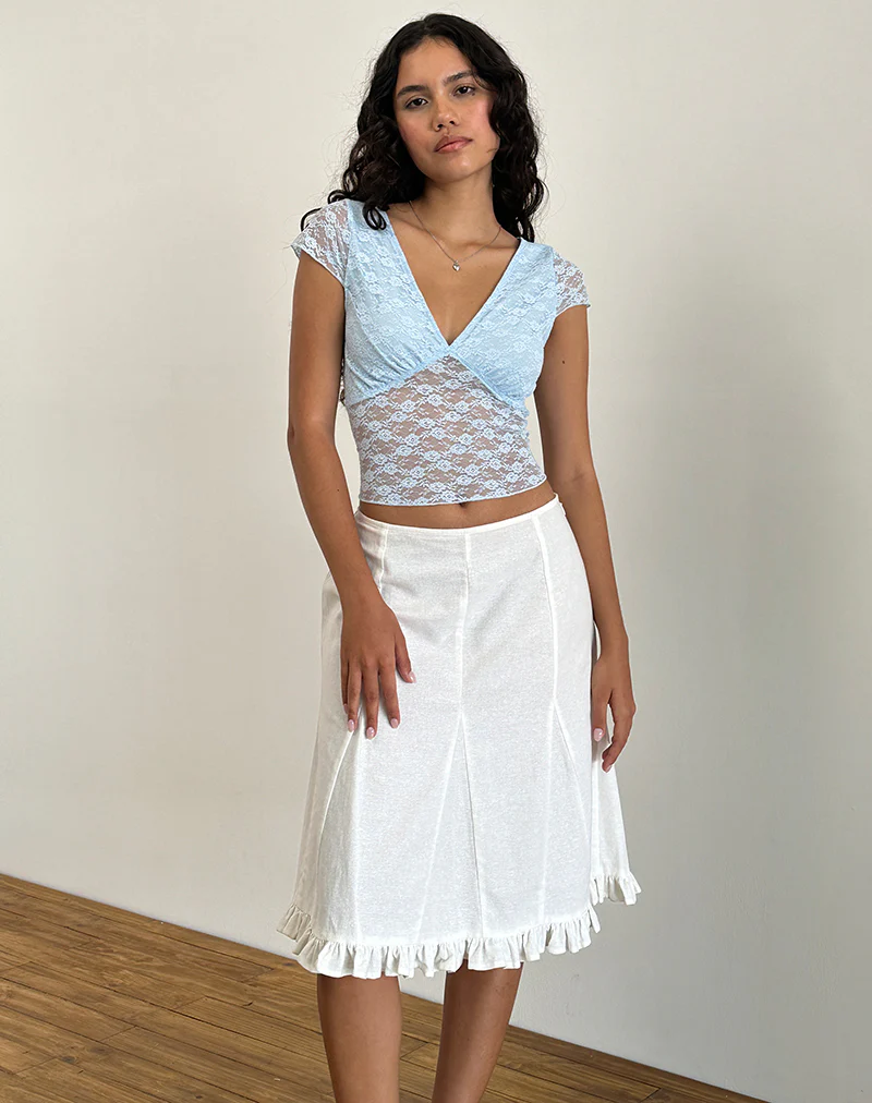 Livra Top in Clover Lace Blue - Image 4