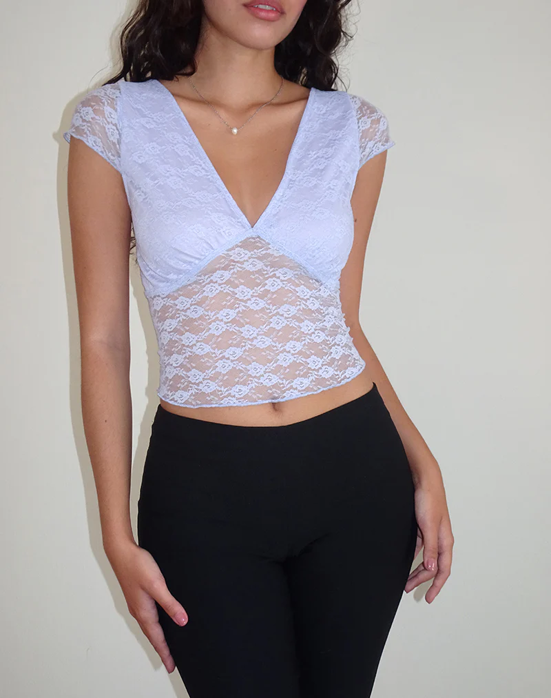 Livra Top in Clover Lace Lilac - Image 4