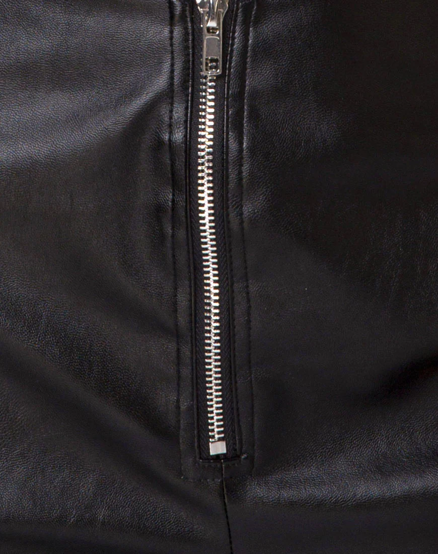 Lo Skirt in Black Vegan Leather - Image 5