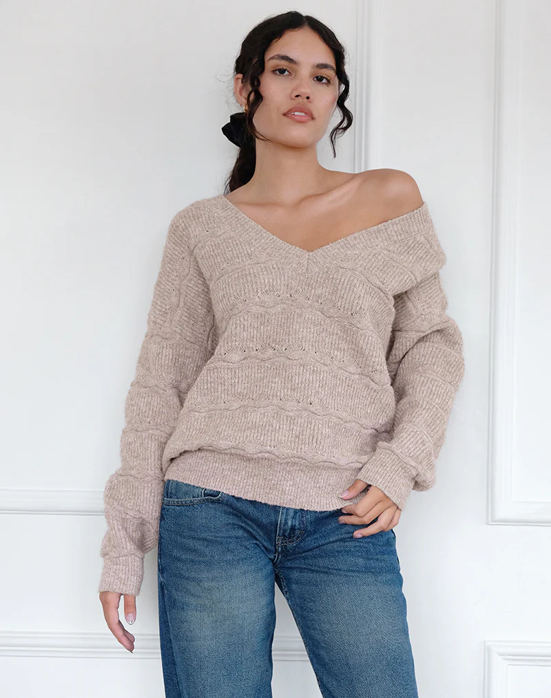 Loka Oversized Jumper in Almond - Image 4