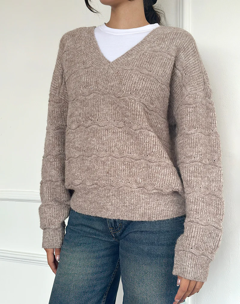 Loka Oversized Jumper in Almond - Image 5