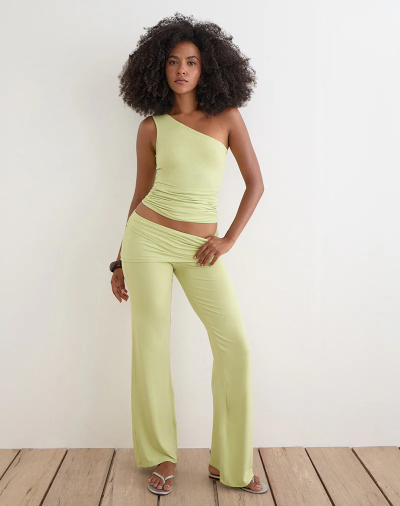 Lolicy Trouser Skirt in Rayon Jersey Pistachio - Image 3