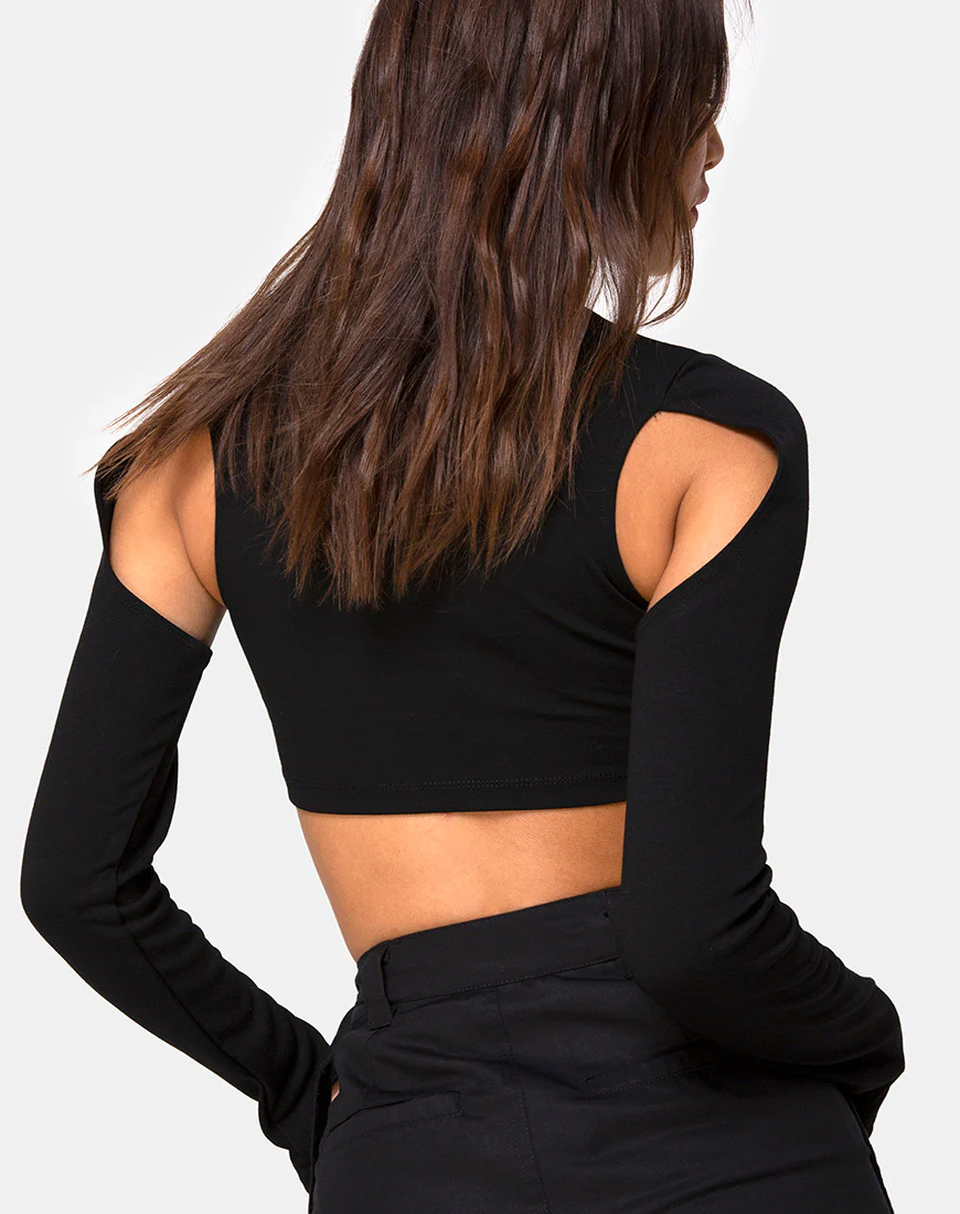 Lomiva Crop Top in Black - Image 2
