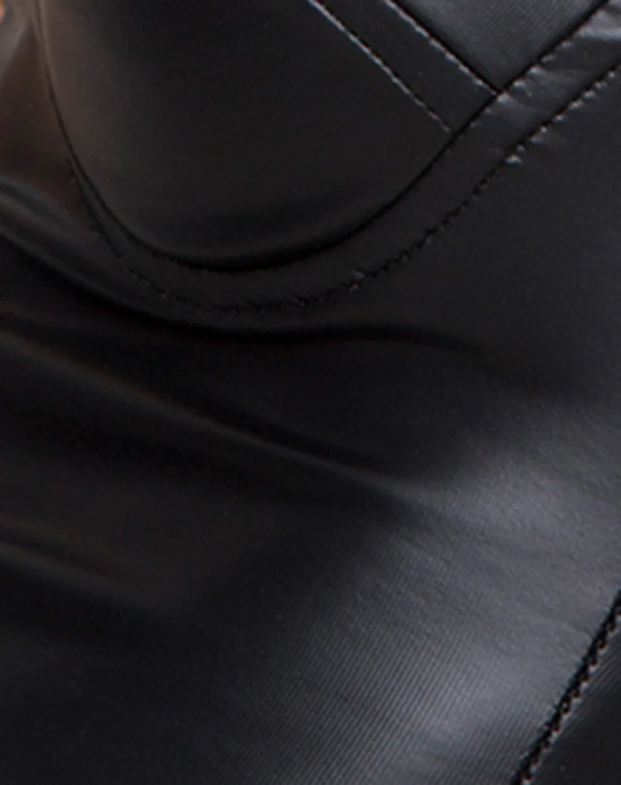 Lonty Bodice in Pu Matte Black - Image 5