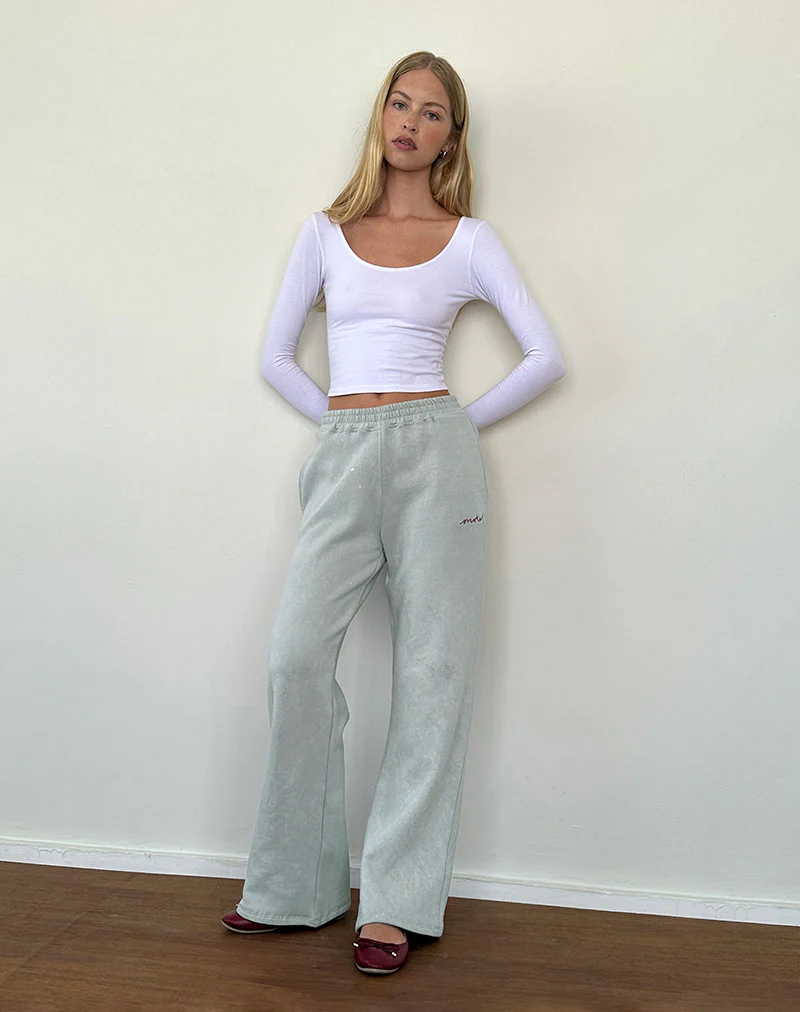 Loose Jogger in Ecru with Motel Cashmere Embroidery - Image 3