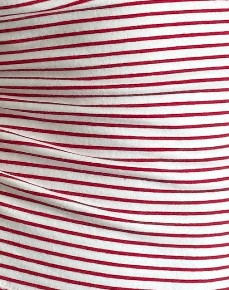 Lorde Tank Top in Red and White Stripe - Image 5