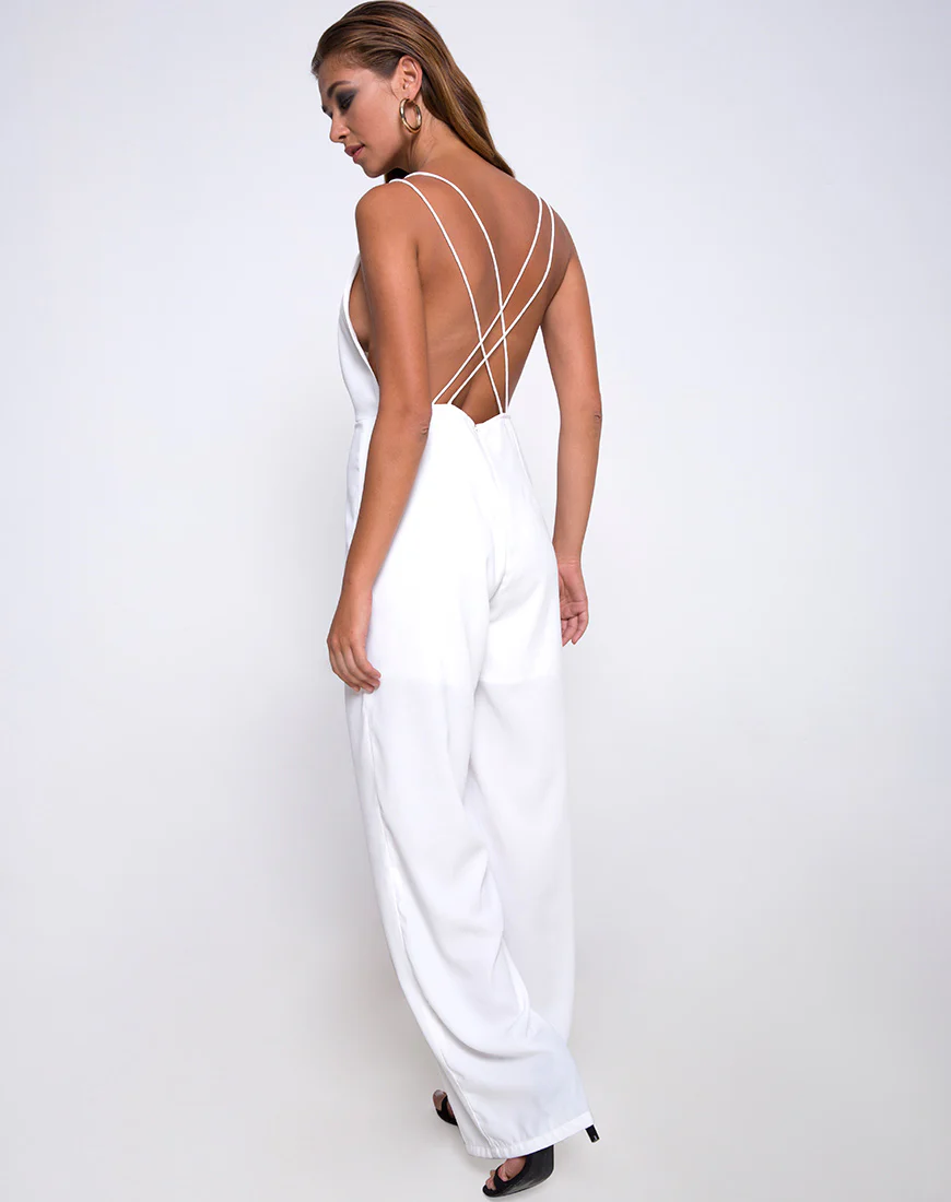 Lorelai Jumpsuit in White - Image 4